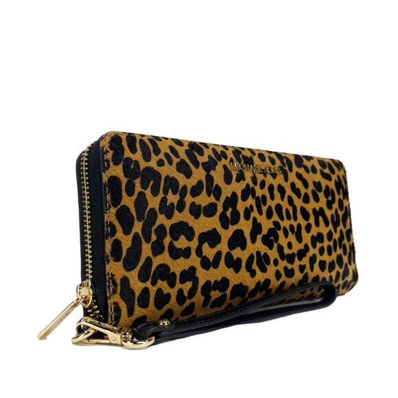 NEW Michael Kors Jet Set Travel Large Animal Print Continental Wristlet Wallet - Picture 5 of 5